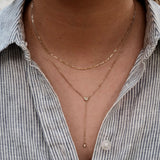 Diamond Bezel Lariat Necklace