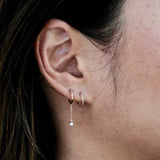 Drop Pearl Hoop Earring