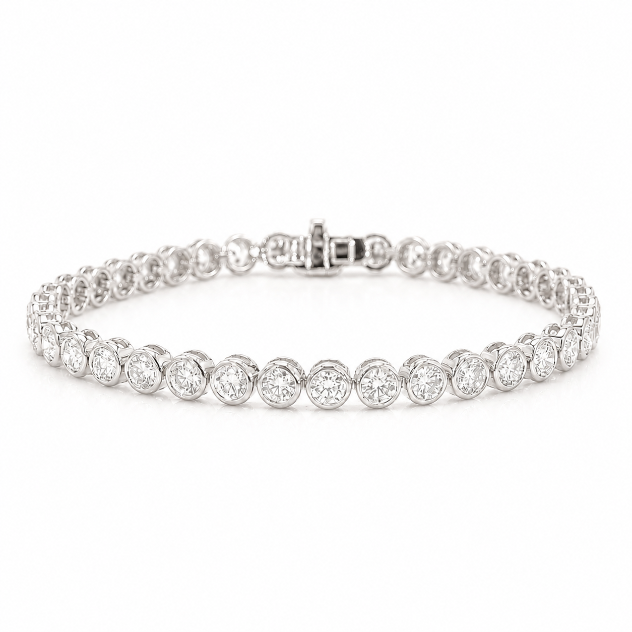 Bezel Lab Grown Diamond Tennis Bracelet